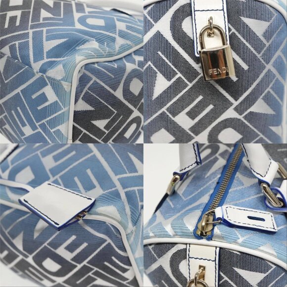 FENDI Zucca Canvas Hand Bag Blue Gold Auth 97002AV - Picture 13 of 15